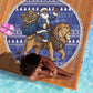 Nigeria Christmas Santa West African Lion Beach Blanket Adire Indigo Resist Dye Motifs