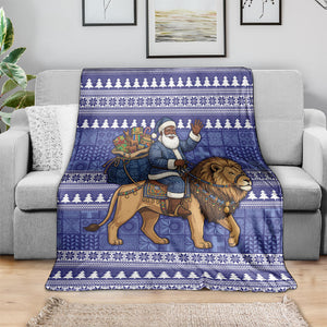 Nigeria Christmas Santa West African Lion Blanket Adire Indigo Resist Dye Motifs