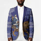 Nigeria Christmas Santa West African Lion Blazer Adire Indigo Resist Dye Motifs