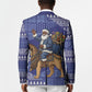 Nigeria Christmas Santa West African Lion Blazer Adire Indigo Resist Dye Motifs