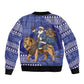 Nigeria Christmas Santa West African Lion Bomber Jacket Adire Indigo Resist Dye Motifs