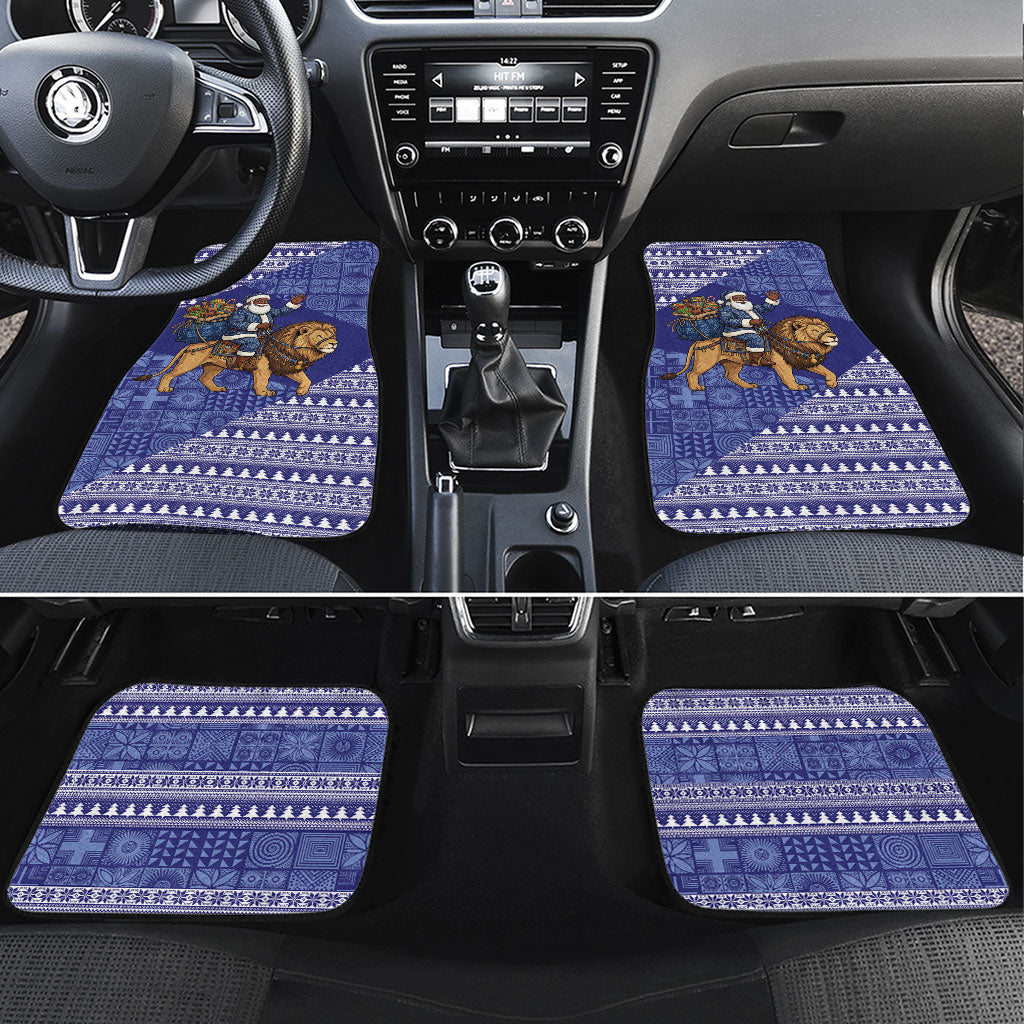 Nigeria Christmas Santa West African Lion Car Mats Adire Indigo Resist Dye Motifs