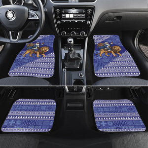 Nigeria Christmas Santa West African Lion Car Mats Adire Indigo Resist Dye Motifs