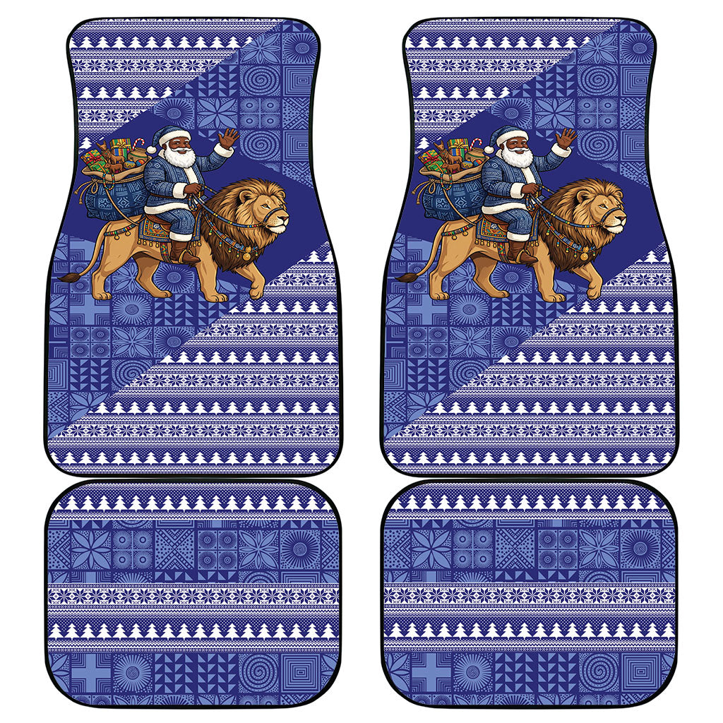 Nigeria Christmas Santa West African Lion Car Mats Adire Indigo Resist Dye Motifs