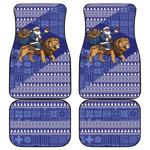 Nigeria Christmas Santa West African Lion Car Mats Adire Indigo Resist Dye Motifs