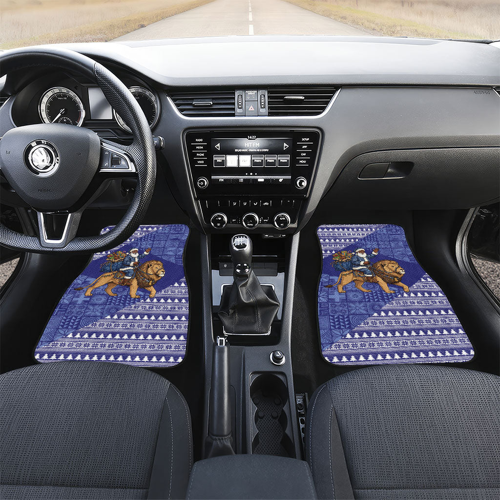 Nigeria Christmas Santa West African Lion Car Mats Adire Indigo Resist Dye Motifs