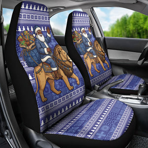 Nigeria Christmas Santa West African Lion Car Seat Cover Adire Indigo Resist Dye Motifs