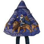 Nigeria Christmas Santa West African Lion Cloak Adire Indigo Resist Dye Motifs