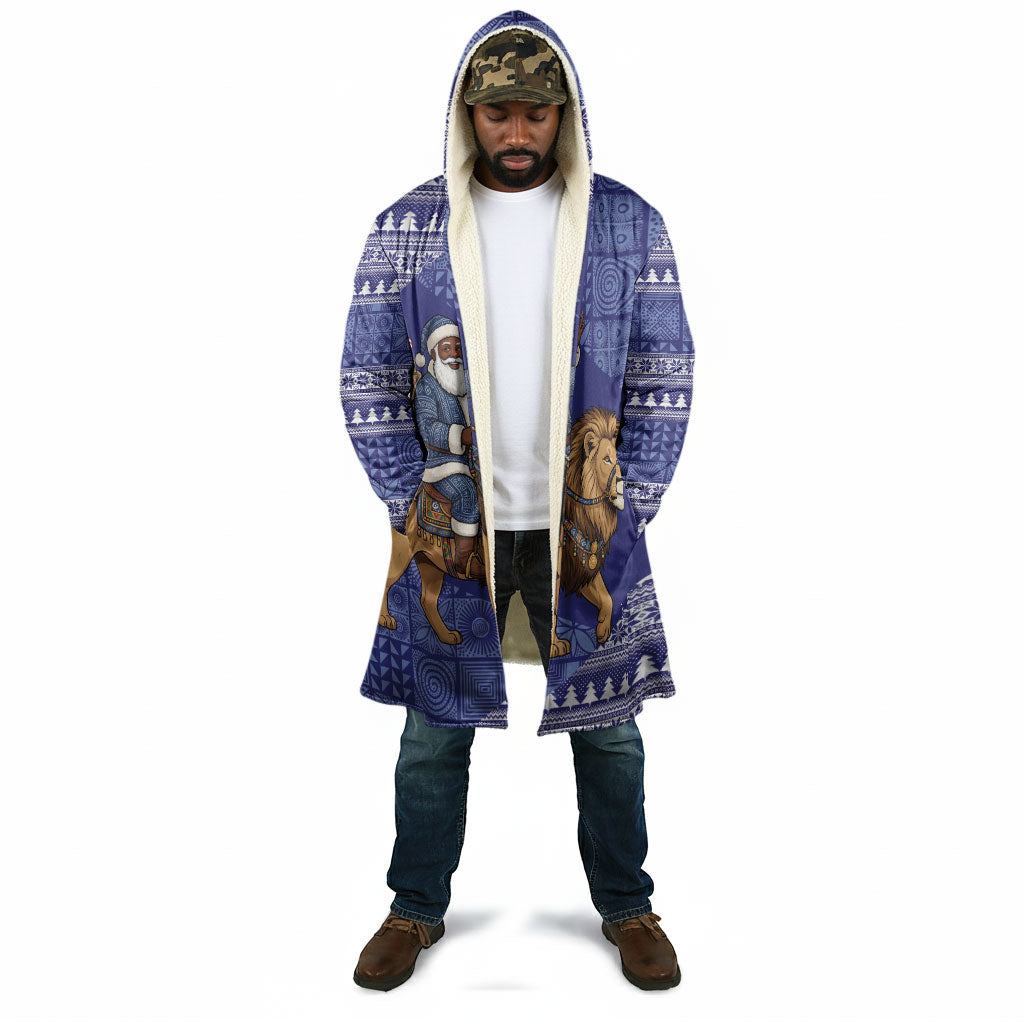 Nigeria Christmas Santa West African Lion Cloak Adire Indigo Resist Dye Motifs