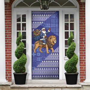 Nigeria Christmas Santa West African Lion Door Cover Adire Indigo Resist Dye Motifs