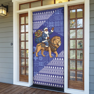 Nigeria Christmas Santa West African Lion Door Cover Adire Indigo Resist Dye Motifs