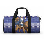Nigeria Christmas Santa West African Lion Duffle Bag Adire Indigo Resist Dye Motifs