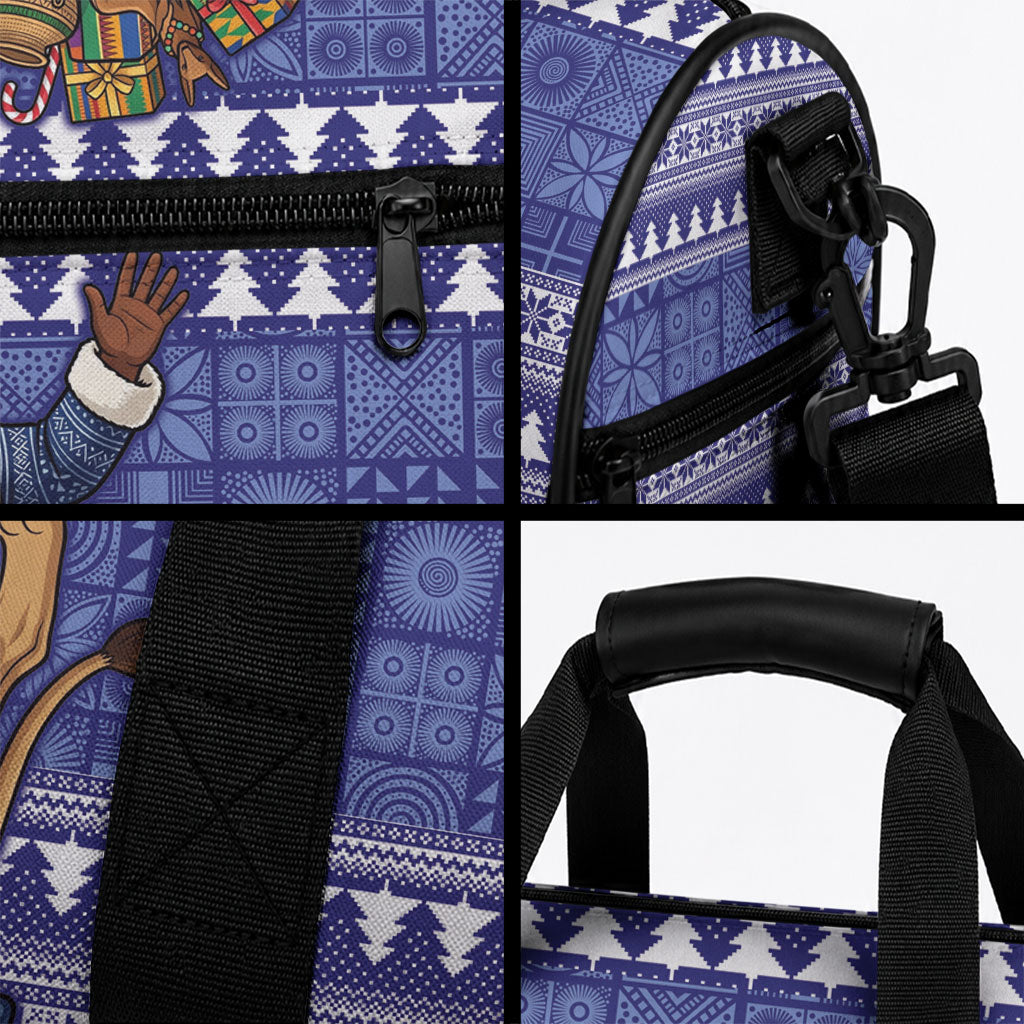 Nigeria Christmas Santa West African Lion Duffle Bag Adire Indigo Resist Dye Motifs