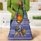 Nigeria Christmas Santa West African Lion Grocery Bag Adire Indigo Resist Dye Motifs