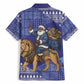 Nigeria Christmas Santa West African Lion Hawaiian Shirt Adire Indigo Resist Dye Motifs