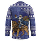 Nigeria Christmas Santa West African Lion Hockey Jersey Adire Indigo Resist Dye Motifs