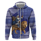 Nigeria Christmas Santa West African Lion Hoodie Adire Indigo Resist Dye Motifs