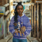 Nigeria Christmas Santa West African Lion Hoodie Adire Indigo Resist Dye Motifs
