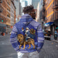 Nigeria Christmas Santa West African Lion Hoodie Adire Indigo Resist Dye Motifs