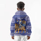Nigeria Christmas Santa West African Lion Kid Hoodie Adire Indigo Resist Dye Motifs