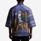 Nigeria Christmas Santa West African Lion Kimono Adire Indigo Resist Dye Motifs