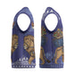 Nigeria Christmas Santa West African Lion Christmas Knitted V-Neck Vest Adire Indigo Resist Dye Motifs