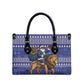 Nigeria Christmas Santa West African Lion Leather Bag Adire Indigo Resist Dye Motifs