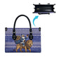 Nigeria Christmas Santa West African Lion Leather Bag Adire Indigo Resist Dye Motifs