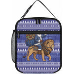 Nigeria Christmas Santa West African Lion Lunch Bag Adire Indigo Resist Dye Motifs