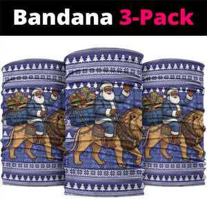 Nigeria Christmas Santa West African Lion Neck Gaiter Adire Indigo Resist Dye Motifs