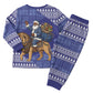Nigeria Christmas Santa West African Lion Christmas Pajama Set Adire Indigo Resist Dye Motifs