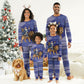 Nigeria Christmas Santa West African Lion Christmas Pajama Set Adire Indigo Resist Dye Motifs