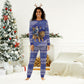 Nigeria Christmas Santa West African Lion Christmas Pajama Set Adire Indigo Resist Dye Motifs