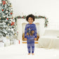 Nigeria Christmas Santa West African Lion Christmas Pajama Set Adire Indigo Resist Dye Motifs