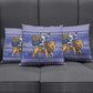 Nigeria Christmas Santa West African Lion Pillow Cover Adire Indigo Resist Dye Motifs