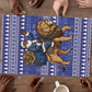 Nigeria Christmas Santa West African Lion Puzzle Adire Indigo Resist Dye Motifs