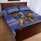 Nigeria Christmas Santa West African Lion Quilt Bed Set Adire Indigo Resist Dye Motifs
