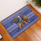 Nigeria Christmas Santa West African Lion Rubber Doormat Adire Indigo Resist Dye Motifs