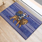 Nigeria Christmas Santa West African Lion Rubber Doormat Adire Indigo Resist Dye Motifs