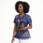 Nigeria Christmas Santa West African Lion Scrub Top Adire Indigo Resist Dye Motifs