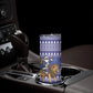 Nigeria Christmas Santa West African Lion Skinny Tumbler Adire Indigo Resist Dye Motifs