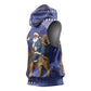 Nigeria Christmas Santa West African Lion Sleeveless Hoodie Adire Indigo Resist Dye Motifs