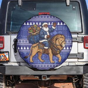 Nigeria Christmas Santa West African Lion Spare Tire Cover Adire Indigo Resist Dye Motifs