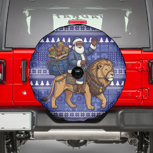 Nigeria Christmas Santa West African Lion Spare Tire Cover Adire Indigo Resist Dye Motifs