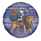 Nigeria Christmas Santa West African Lion Spare Tire Cover Adire Indigo Resist Dye Motifs