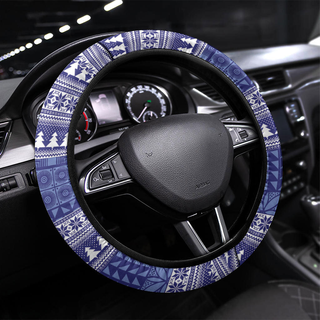 Nigeria Christmas Santa West African Lion Steering Wheel Cover Adire Indigo Resist Dye Motifs