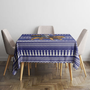 Nigeria Christmas Santa West African Lion Tablecloth Adire Indigo Resist Dye Motifs