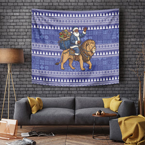 Nigeria Christmas Santa West African Lion Tapestry Adire Indigo Resist Dye Motifs