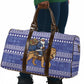 Nigeria Christmas Santa West African Lion Travel Bag Adire Indigo Resist Dye Motifs