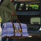 Nigeria Christmas Santa West African Lion Travel Bag Adire Indigo Resist Dye Motifs